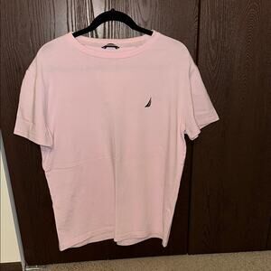 Nautica Pink Short Sleeve Tee Classic Crew Neck - size L